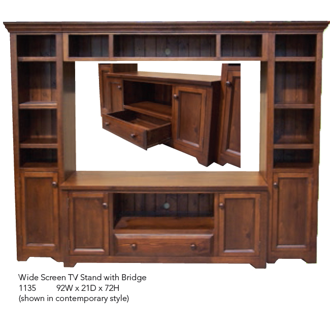 1135 Wide Screen TV Stand with Bridge