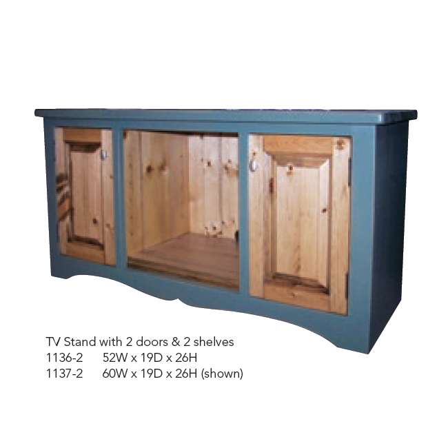 1136-2 TV Stand with 2 Doors and 2 Shelves