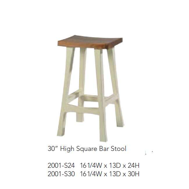 2001-S24 High Square Bar Stool