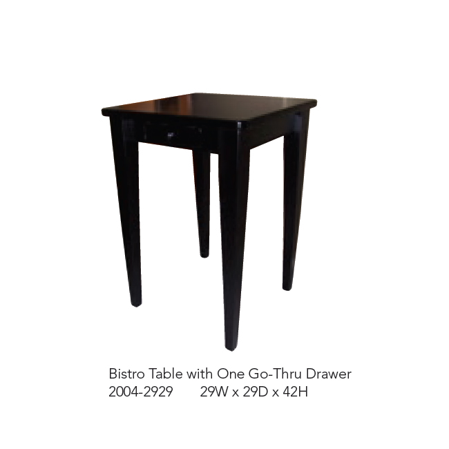 2004-2929 Bistro Table with 1 Go-Thru Drawer