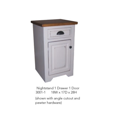 3001-1 Nightstand with 1 Drawer and 1 Door